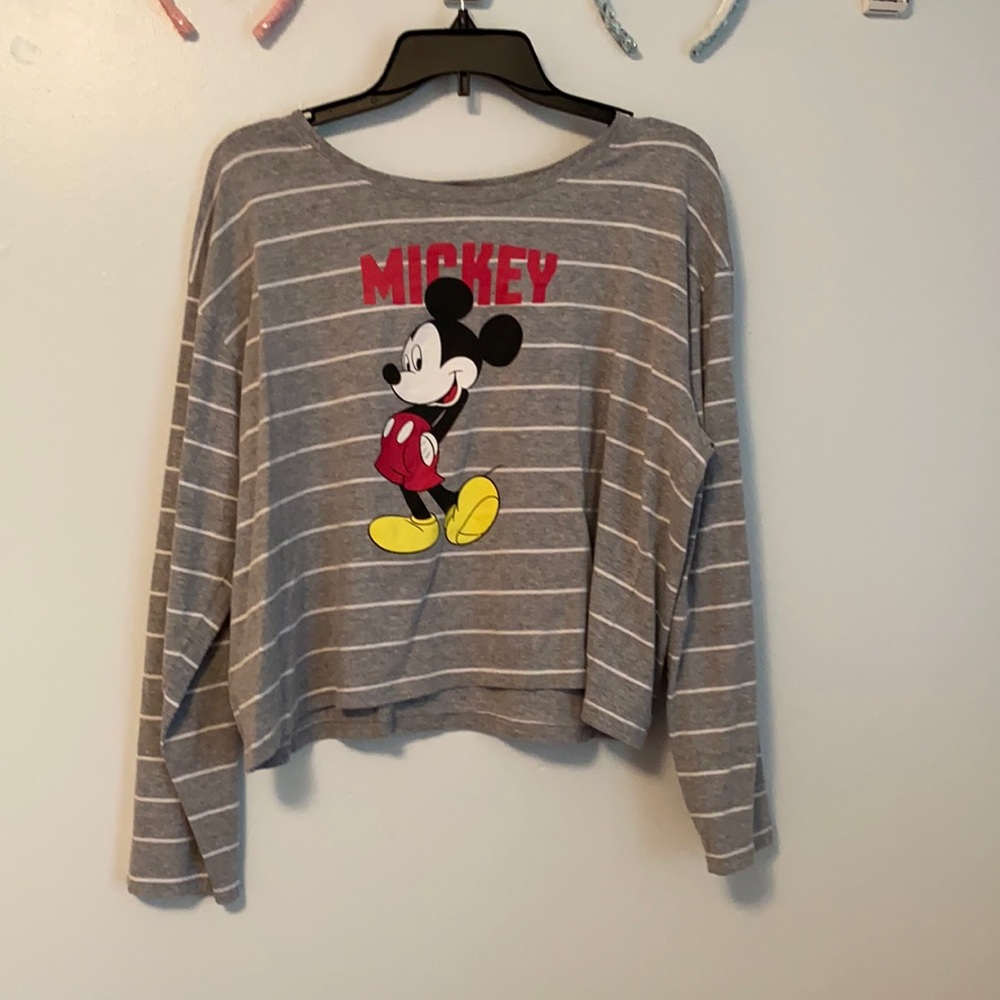 Mickey Mouse cropped long sleeve T-shirt